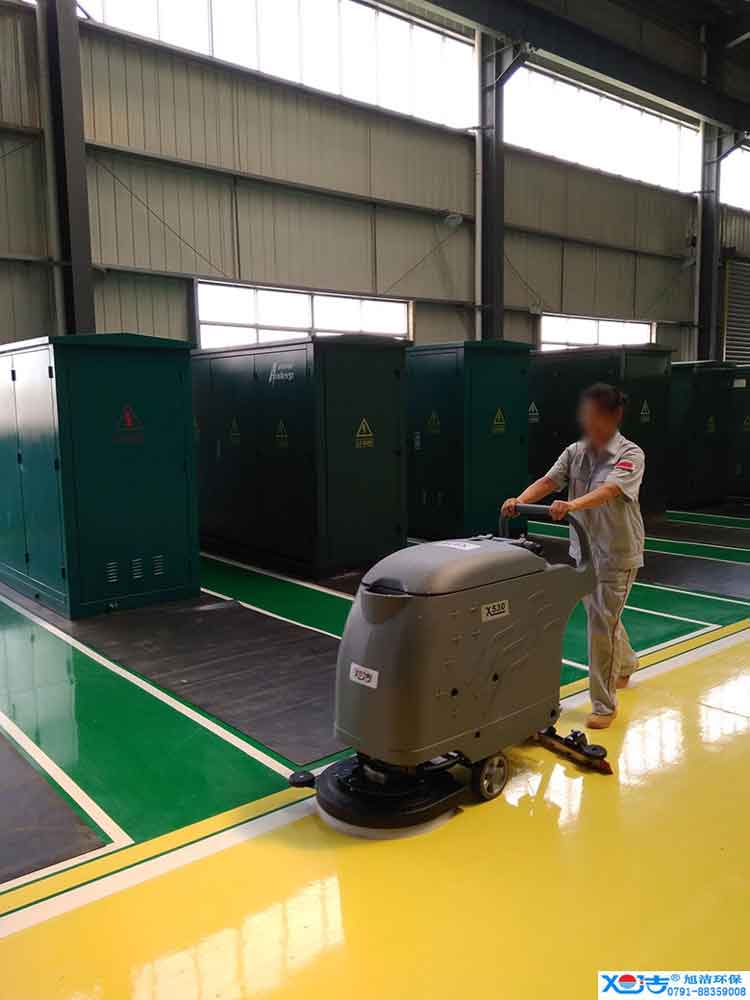 旭潔手推式多功能全自動洗地機(jī)，工廠生產(chǎn)倉庫工業(yè)洗地機(jī)2